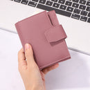 Women Retro Simple Bifold PU Leather Wallet Hasp Zipper Short Card Storage Case