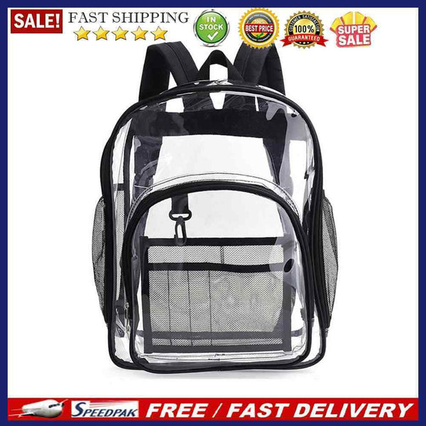 Travel Solid Transparent Storage Bag PVC Large Capacity Clear Shoulder Backpack