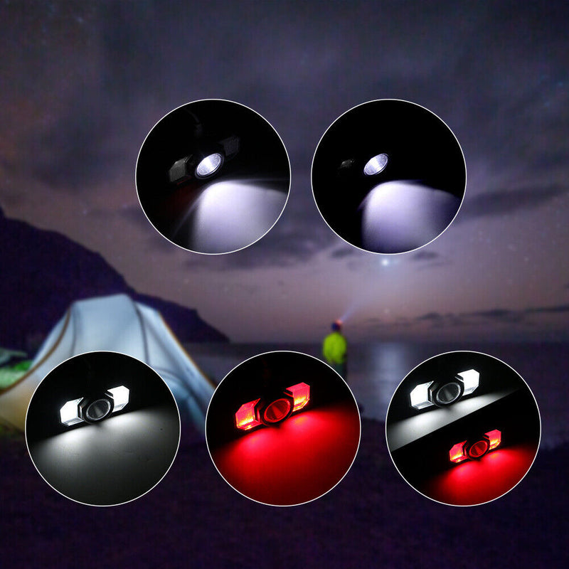 XPE+SMD USB Headlight Rechargeable Head Torch LED Night Fishing Lamp Flashlight