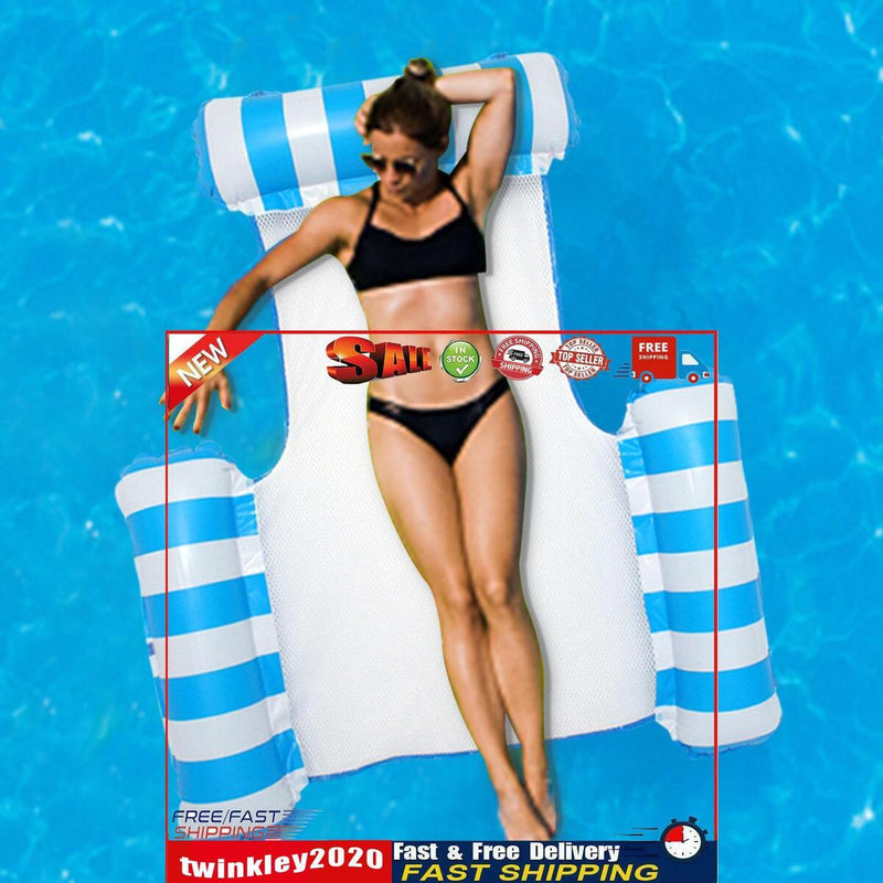 Swimming Pool Float Hammock Multi-Purpose Inflatable Lounge (Light Blue) Newly