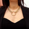 Exaggeration Women Punk Choker Coin Pendant Necklace Long Chain Multi-layer