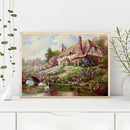Oil Paint By Numbers Cottage Country Frameless Picture Craft Kit for Bedroom