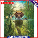 Painting By Numbers DIY Swimming Dog Canvas Oil Art Picture Home Room Decor Kit