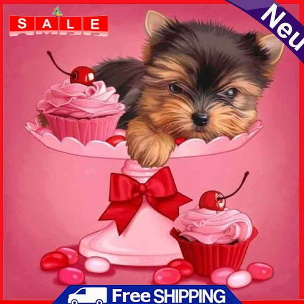 5D Diamond Painting Kit Puppy Full Round Drill DIY Wall Art Mosaic Home Picture