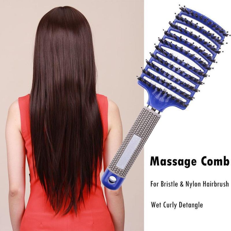 Hair Scalp Massage Comb Anti-Static Straight Curly Hair Styling Brush(Blue
