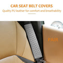 2pcs Car Safety Seat Belt Covers PU Leather Shoulder Protection Pad (Grey) Newly