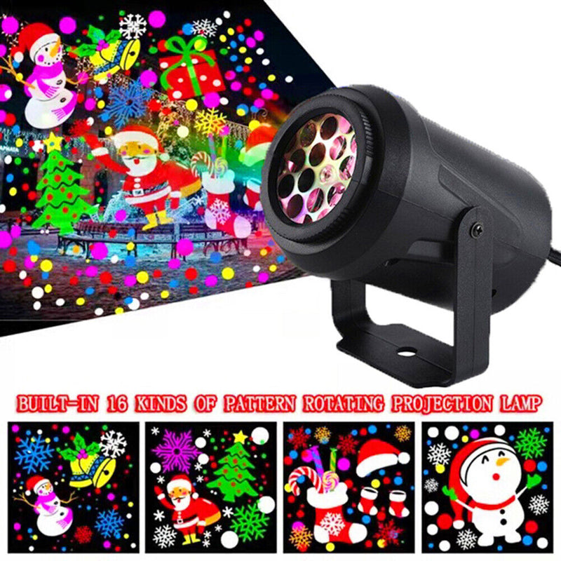 16 Pattern LED Snowflake Projector Light Christmas Outdoor Decor (EU Plug)