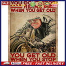 5D DIY Diamond Painting Full Round Drill Old Man Riding Wall Decor Rhinesto