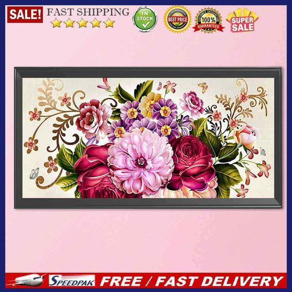 Peony Full Cross Stitch 11CT Cotton Thread Printed Embroidery Kits Hanging Decor