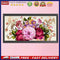 Peony Full Cross Stitch 11CT Cotton Thread Printed Embroidery Kits Hanging Decor