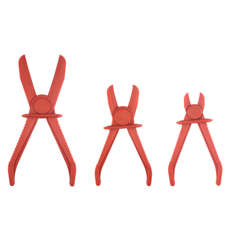 3pcs Fuel Water Line Hose Clamps Pinch Off Pliers Free Hands Tools (Red) Newly