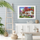 Village House Car Full Round Drill Art Rhinestone Wall Pictures (W0981) Newly