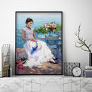 Full Round Drill Drawing Picture Lake Beauty Diamond Painting Living Room Decor