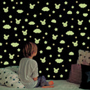 3pcs/set Luminous Rabbit Cloud Star Wall Stickers Waterproof Room Decor Decals