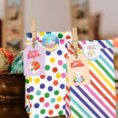 Easter Paper Bag 24 Sets Wrapped Treat Bag with Stickers Clips 10m Ropes