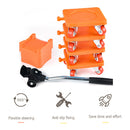 Household Transport Heavy Furniture Mover Wheeled Rollers Bar (Orange)