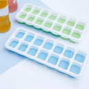 2*14 Grid Ice Cube Tray Mold DIY Popsicle Ice Cube Freezer with Cover(Blue)