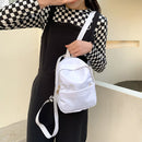 Women Fashion Backpack Nylon Schoolbag Solid Color College Casual Book Bags