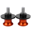 2pcs 8mm CNC Aluminum Motorcycle Swingarm Spool Slider Stand Screws(Orange)
