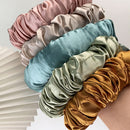 Women Silk Scrunchy Multicolor Hair Band Ties Hair Styling Tools (Green) Newly