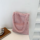 #A Women Purse Handbags Large Capacity Shopping Bags Soft Plush Fluffy Fur for L