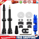 Bike Tubeless Presta Valve Set Bike CNC Machined Anodized Tool (60mm Black)