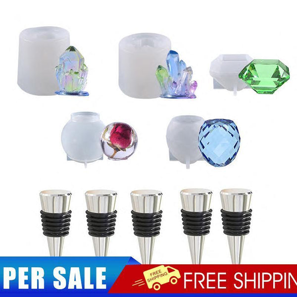 Three-Dimensional Spherical Shaped Silicone Mold & Reusable Stopper (Set 2)