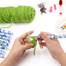 8x Blue Porcelain Plastic Handle Crochet Hooks Knitting Needles Sewing Tool