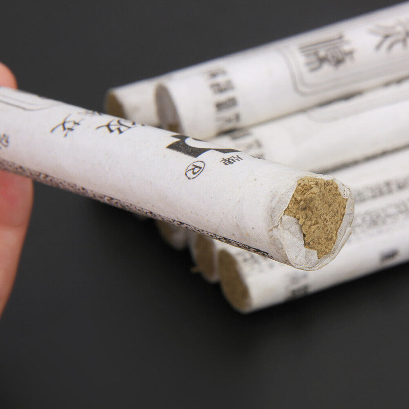 10pcs Chinese Traditional Moxa Roll Moxibustion Pain Relief Burning Sticks