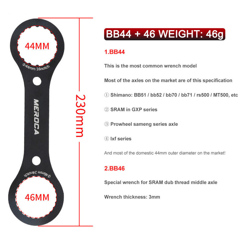 Bottom Bracket Wrench for Mountain Road Bike BB44 BB44+46 Spanner Repair To