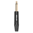 6.35mm Mono Male Plug Connector DIY Soldering Plug for Microphone (Black) Newly