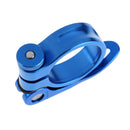 34.9mm MTB Bike Cycling Saddle Seat Post Clamp Quick Release QR Style Blue Newly