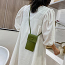 Candy Flower Women Shoulder Bag PU Crossbody Small Phone Pouch (Dark Green)