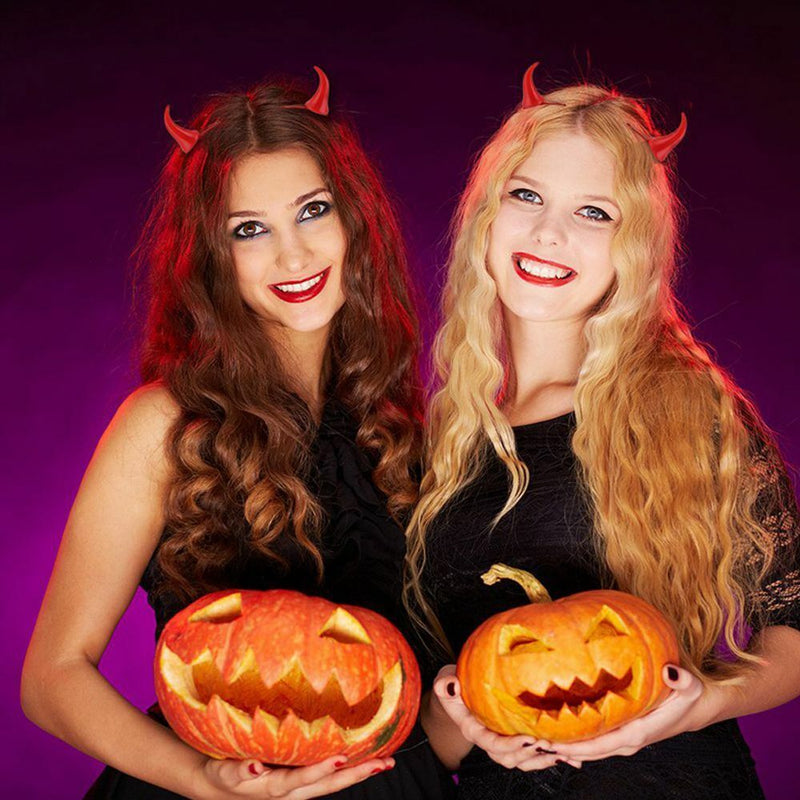 Devil Hair Barrettes Red Horns Ears Hairpin Ghost Hat Halloween Hair Clips