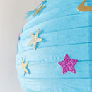 Mermaid Wishes Jellyfish Hanging Paper Lanterns Birthday Decorations (Blue)