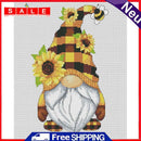 Part Counted 11CT Cross Stitch Kits DIY Sunflower Gnome Needlework Sets Gifts