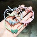 Gift Women Girl Random Color Bow Hair Ring High Elastic Hair Tie Rope