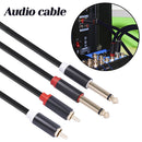 2xRCA Male to 2x6.35 Male Stereo Audio Cable TV CD DVD Connector Line Adapters