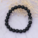 Turquoise Beads Bracelet Crown Rhinestone Elastic Bangle Jewelry (Black) Newly