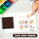 Fingerprint Square Stamp Inkpad for DIY Scrapbook Card Making Craft (Coffee