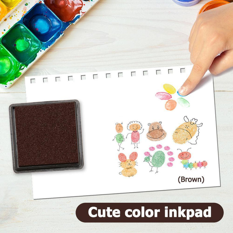 Fingerprint Square Stamp Inkpad for DIY Scrapbook Card Making Craft (Coffee