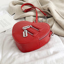Female Messenger Chain Bag Solid PU Shoulder Handbag Portable Zipper Street Tote