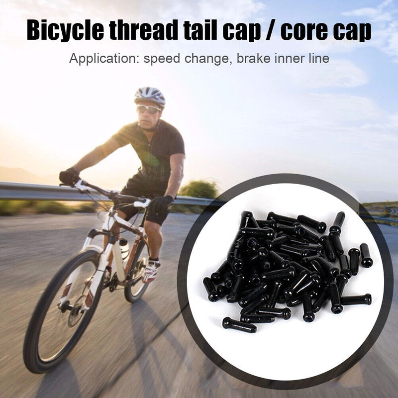 50x Bicycle MTB Brake Wire End Core Caps Aluminum Alloy Bike Shifter Cable
