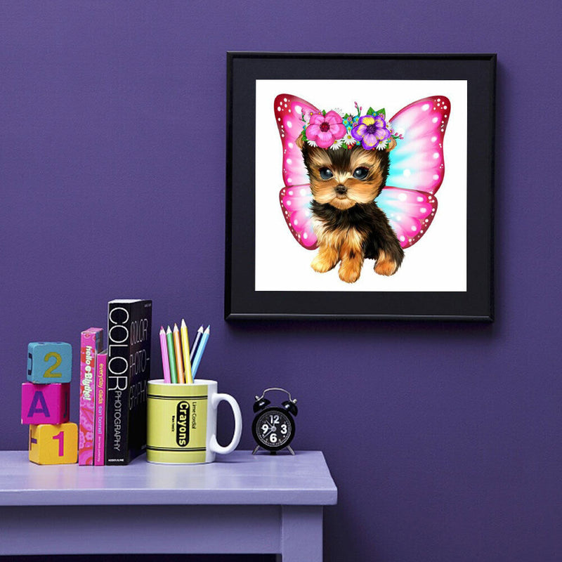 5D DIY Diamond Painting Kits Full Round Drill Butterfly Puppy Mosaic Crafts