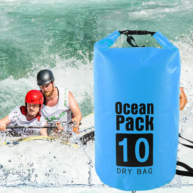 Waterproof Dry Bag Pack Sack Swimming Kayaking Boat Trekking (10L Sky Blue)