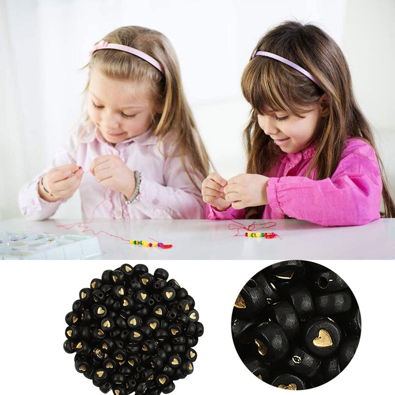 100pcs DIY Colorful Beads Flower Stars Heart Shaped Beads A - Z Cube Beads