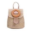 Straw Woven Backpack Women Summer Beach Fashion Travel Drawstring Shoulder Bags