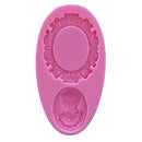 Woman Cameo Mirror Fondant Moulds Cake Decorating Mold Bakeware Sug Frame B3C7
