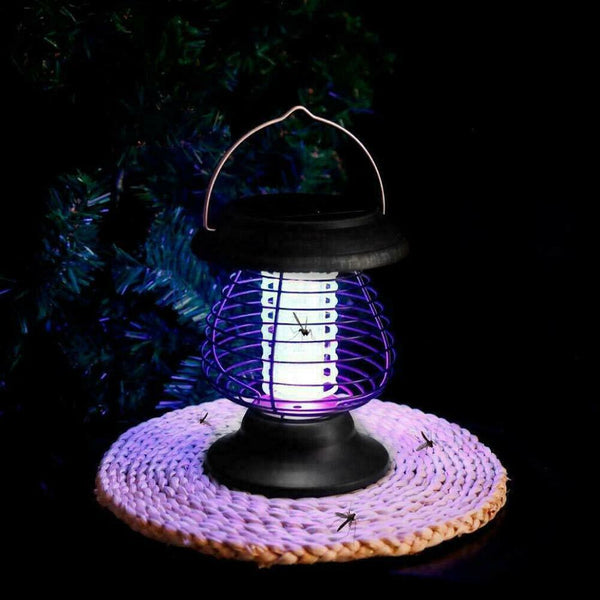 Solar Powered LED Mosquito Fly Bug Insect Zapper Killer Lamp Light Outdoor D3B1