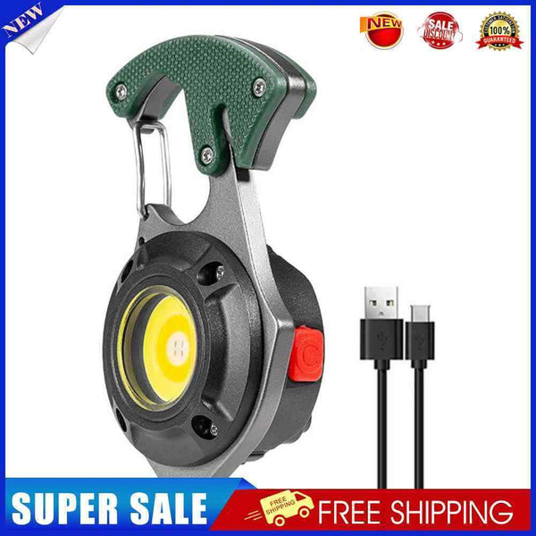 Multifunction COB Flashlight Camping Mini Screwdriver Keychain Lamp (Army G